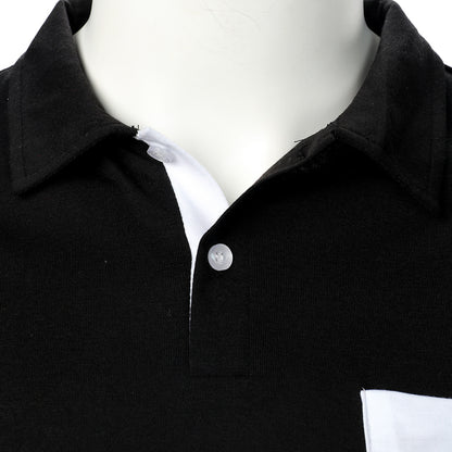 Men's POLO Shirt Three-color Stitching Fashion Lapel