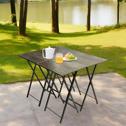 5 Piece Folding TV Tray Table Set,Foldable Sofa Side Table,End Table,Snack Table,Save Space,Grey