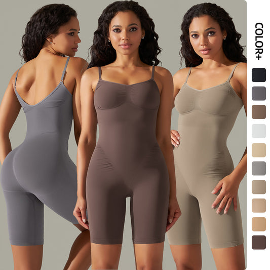 High Elastic Jumpsuit Shorts Sports Running Fitness Clothes Women ShopWithASmile7.com