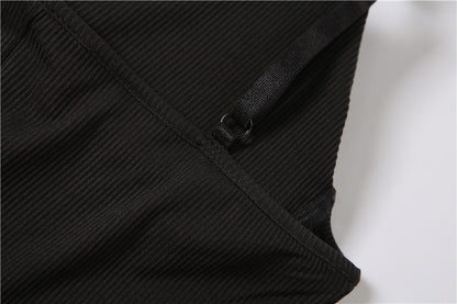 Fashion V-neck Strap Backless Tight Jumpsuit