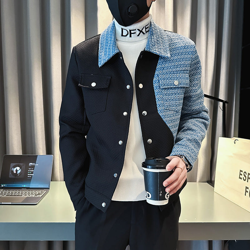 Design Sense Thickened Patchwork Men's Coat