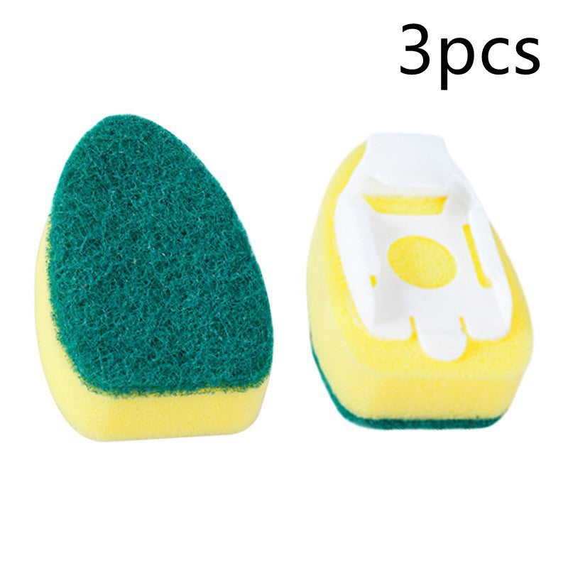 Automatic Liquid Filling Long Handle Sponge Cleaning Brush Kitchen Artifact