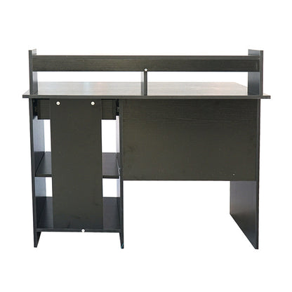Modern E1 15MM Chipboard Computer Desk with One Drawer, Two Tiers & Keyboard Rack - 110x50x94cm, Stylish Black Desk for Study & Work