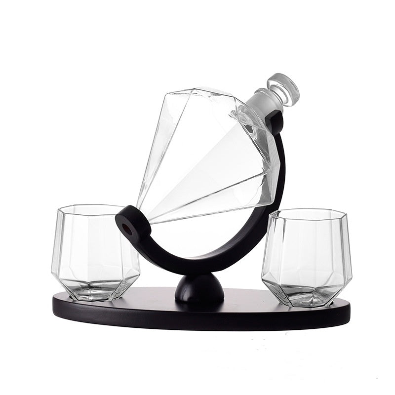 Whiskey Wine Set Suit Diamond Type Wine Bottle Wine Glass Borosilicate Glass Wine Pourer