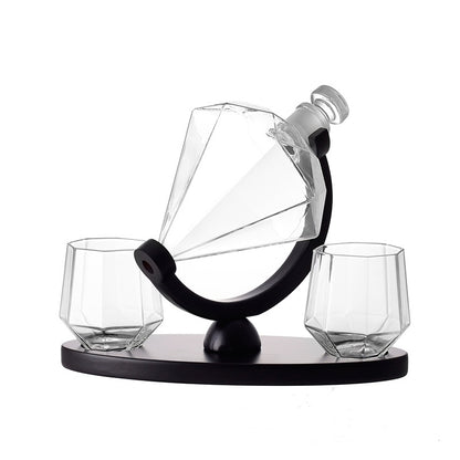 Whiskey Wine Set Suit Diamond Type Wine Bottle Wine Glass Borosilicate Glass Wine Pourer