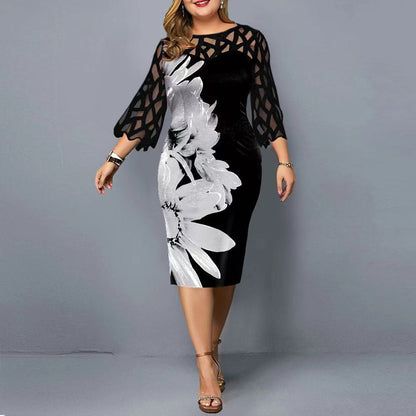 Lace Stitching Plus Size Women Dress ShopWithASmile.com