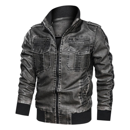 A tough leather jacket with velvet