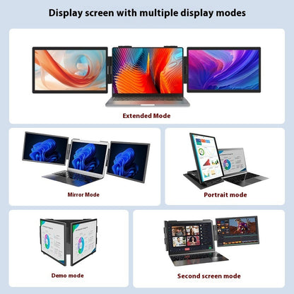 14-Inch Portable Dual-Screen Monitor with 1080P Full HD IPS Display, USB & HDMI Connectivity, LED Backlight, Ultra-Slim Wall-Mountable Design for Office, Travel, and Gaming
