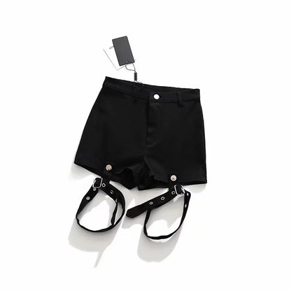 Women's High-Waisted Slim Fit Hip Shorts – European & American Fashion, Cotton Blend, Stretchy & Comfortable