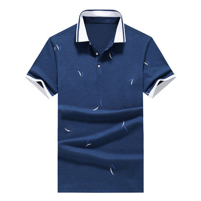 Cotton lapel short sleeve