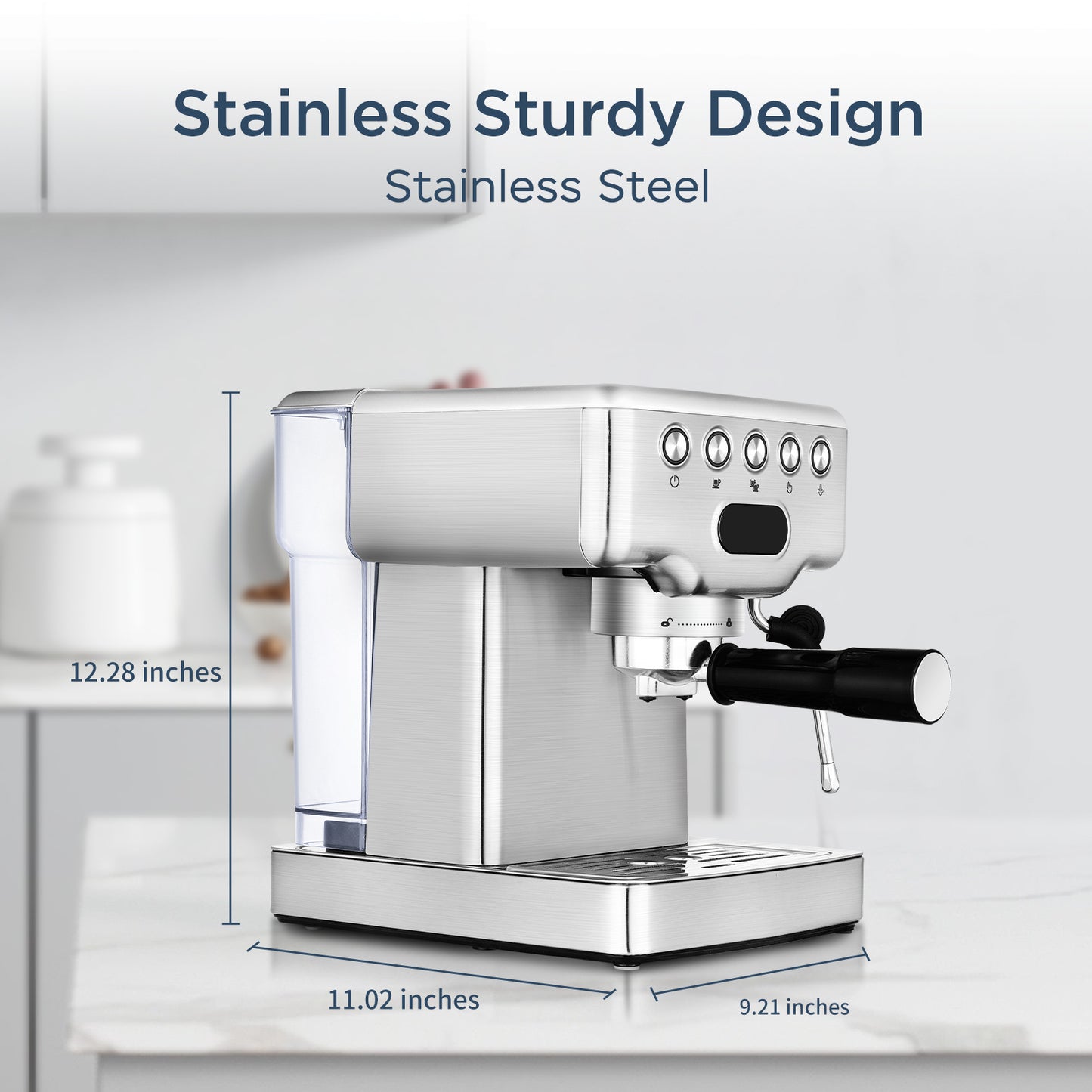 Geek Chef Espresso Machine, 20 Bar Espresso Machine With Milk Frother For Latte, Cappuccino, Macchiato, For Home Espresso Maker, 1.8L Water Tank, Stainless Steel, Ban On Amazon ShopWithASmile.com