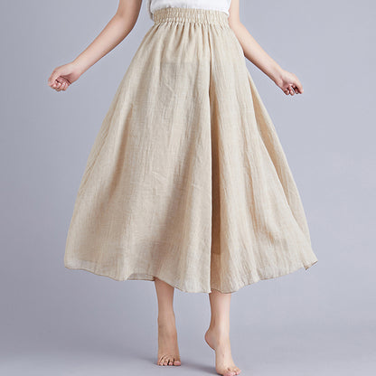 Elegant A-line Elastic Waist Big Trousers Wide Leg Culottes Trendy