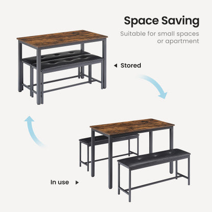 Dining Table Set, Industrial Style Dining Table And Kitchen Chairs ShopWithASmile.com