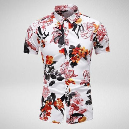 Men's Plus Size Printed Short-Sleeved Shirt