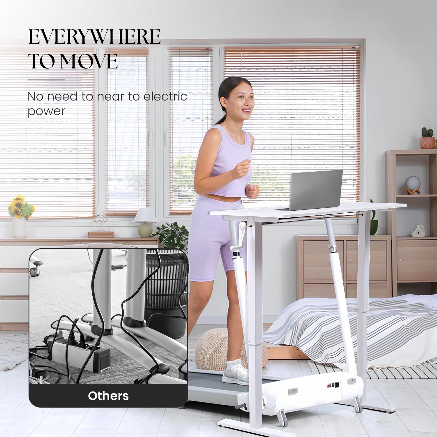 Hand-Crank Adjustable Office Desk Height Adjustable, With Flat Metal Legs Perfect For Home, Office, Gaming, Or Study Use ShopWithASmile7.com