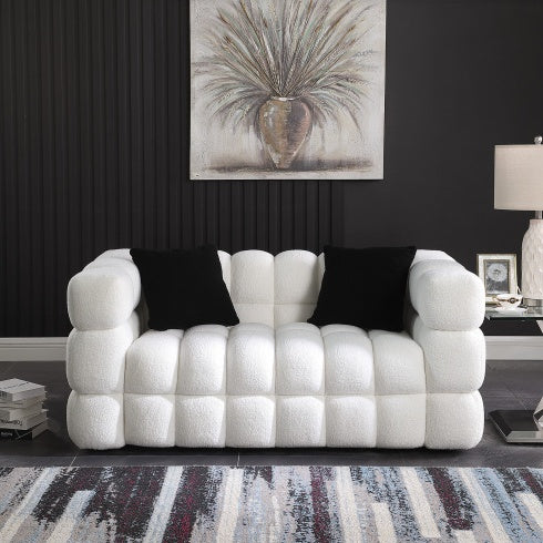 62.2length ,35.83 Deepth ,human Body Structure For USA People, Marshmallow Sofa,boucle Sofa ,BLACK Color, 2 Seater