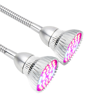 New Dual Head Led Grow Light 10W Desk Clip Lamp with Flexible Gooseneck with Switch for Indoor Plants Greenhouse Office
