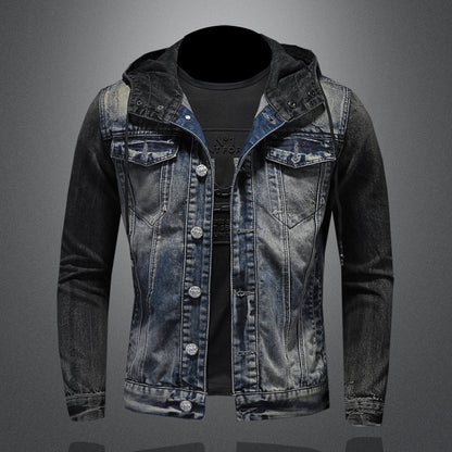 Men's Fashion Casual Slim-fit Hood Denim Jacket