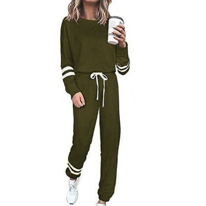 Women's Clothing Plus Size Loose-fitting Solid Color Long Sleeves Casual Suit ShopWithASmile7.com
