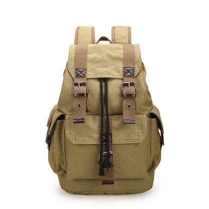 New Backpack Men's Backpack Large Capacity Canvas Bucket Bag Casual Men's Bag Travel Bag Primary and Secondary School Bags ShopWithASmile.com