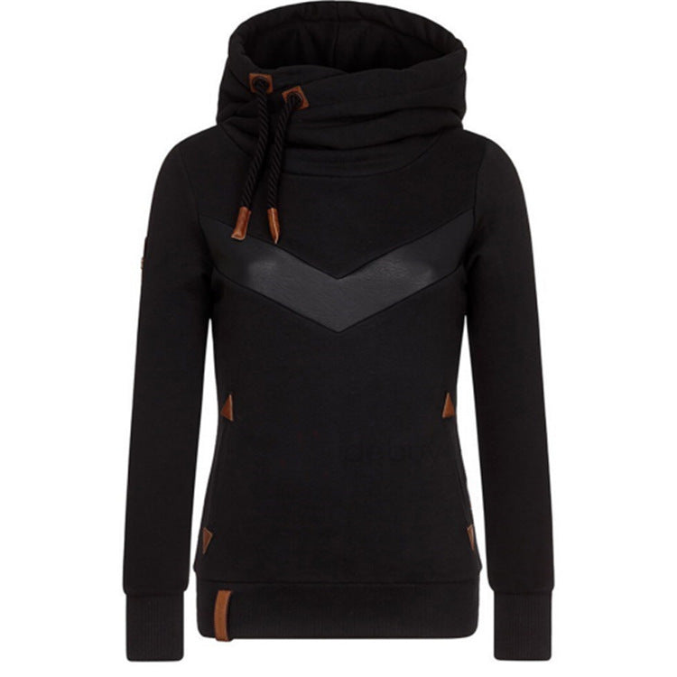 Women's New Long-sleeved Hooded Stitching Sweater ShopWithASmile7.com