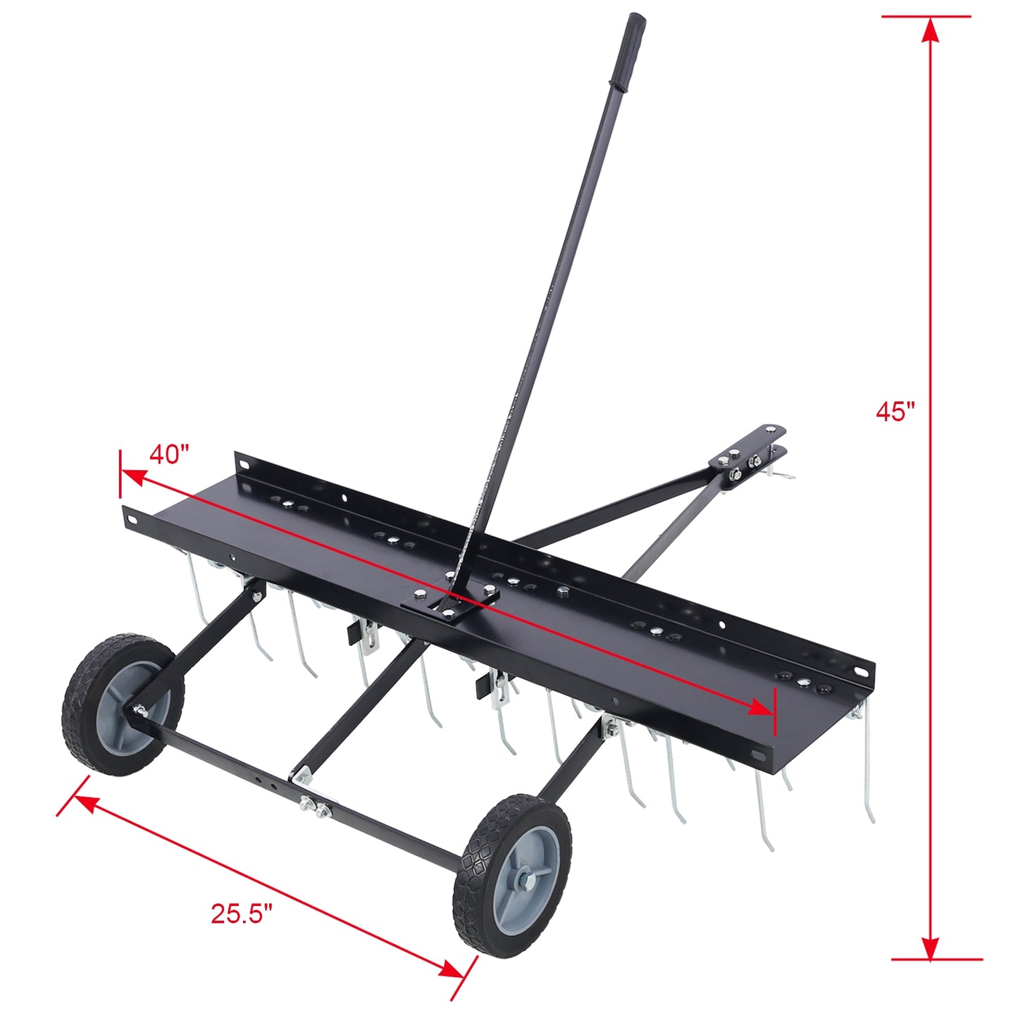 40-Inch Lawn Sweeper Tow Behind Dethatcher, Landscape Tractor Rake