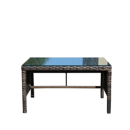 Outdoor Patio Furniture 1 Coffee Table With Clear Tempered Glass ShopWithASmile7.com
