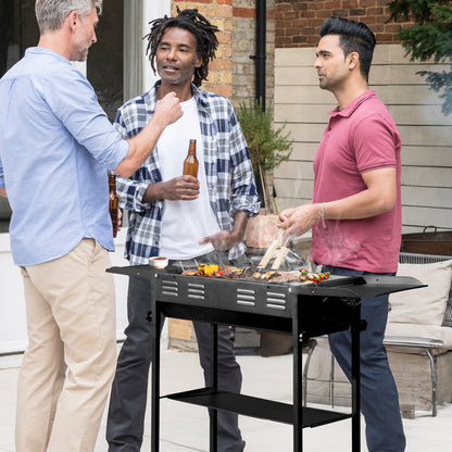Adjustable, Foldable & Portable Outdoor Charcoal Grill with 2-in-1 Pan & Grate – Ideal for Backyard Barbecue, Camping & Travel