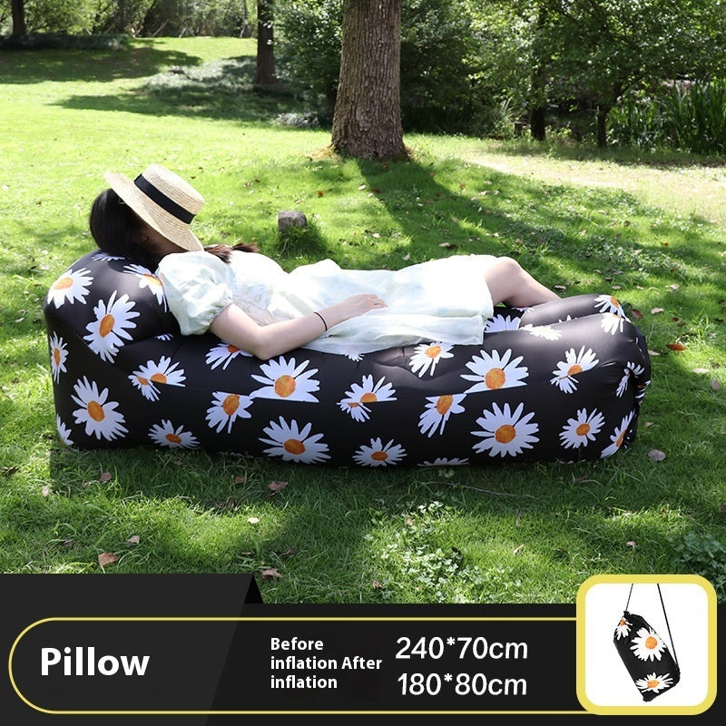 Camping Air Folding Lunch Break Net Celebrity Inflatable Mattress Lazy Sofa Recliner Single Portable Outdoor