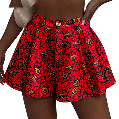 African Duplex Printing Batik Shorts ShopWithASmile7.com
