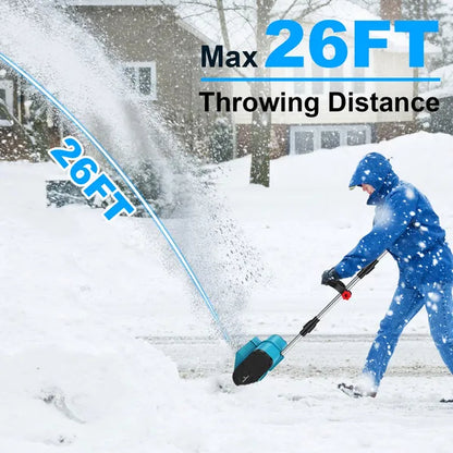 800W 21V 11In Cordless Snow Shovel Foldable Battery Powered Snow Thrower With Rechargeable Battery Gloves Goggles For Patio Driveway