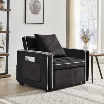 3-in-1 Convertible Sofa Bed Chair – Adjustable Backrest, Fold-Out Sleeper, & Chaise Lounge