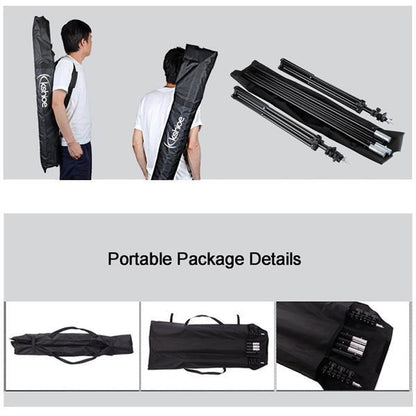 2x3M Photography Backdrop Stand Kit – Adjustable Support Frame with 3 Clips & Carrying Case