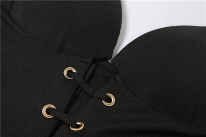 Fashion V-neck Strap Backless Tight Jumpsuit