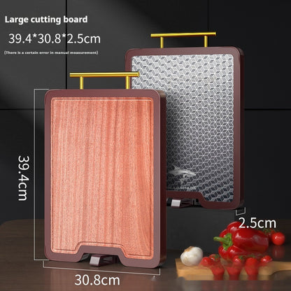 Stainless Steel Cutting Board Household Double-sided Thickened Ebony-TC Handle