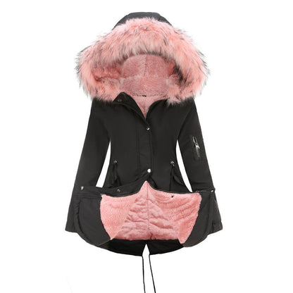 Parka Cotton-padded Coat Mid-length Hooded ShopWithASmile7.com