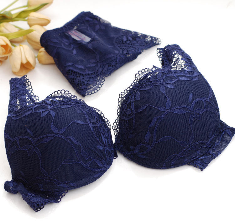 Lace Double Breasted Bra Set Multicolor