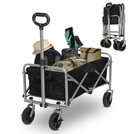 Silver Frame Oxford Cloth Garden Folding Cart ShopWithASmile.com