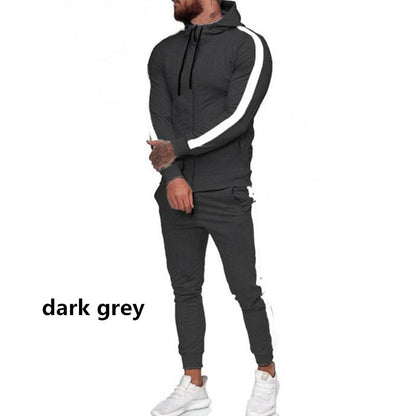 Men's Zip Shirt Hooded Sports Suit