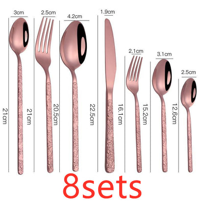 Embossed Textured Handle Steak Cutlery Western Cutlery ShopWithASmile7.com