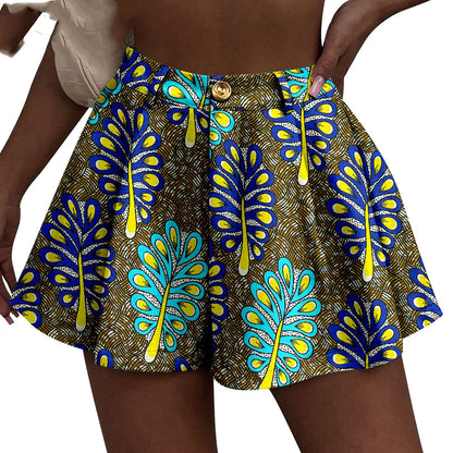 African Duplex Printing Batik Shorts ShopWithASmile7.com