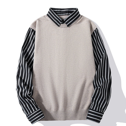 Men's Fashion Casual Shirt Collar Bottoming Sweater