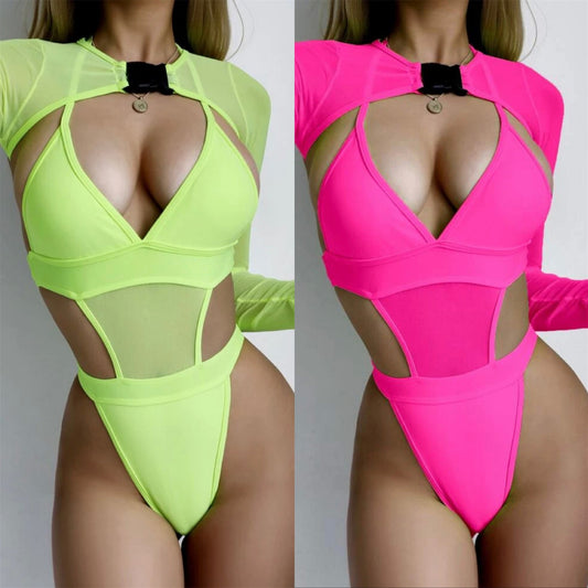 Hot Three Piece Mesh Swimsuit Bikini