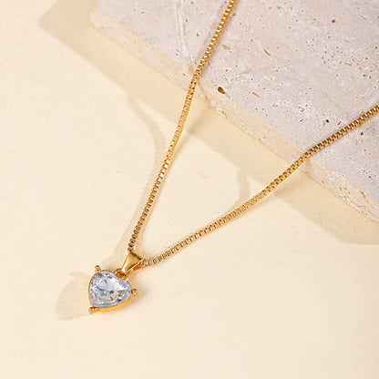 Fashion Love Pendant Alloy Diamond-studded Necklace Women ShopWithASmile7.com