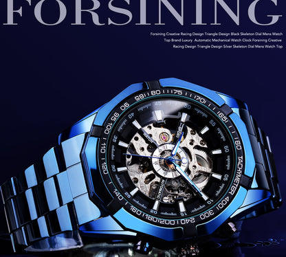 Casual Hollow Blue Plating Automatic Mechanical Watch My Store