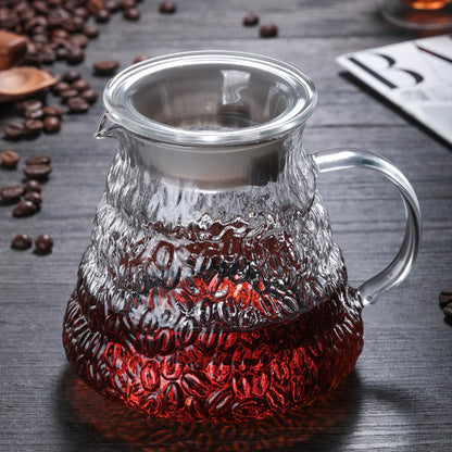 Heat-Resistant Hand-Blown Open Flame Direct-Fired Glass Coffee Pot