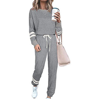 Women's Clothing Plus Size Loose-fitting Solid Color Long Sleeves Casual Suit ShopWithASmile7.com