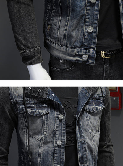 Men's Fashion Casual Slim-fit Hood Denim Jacket
