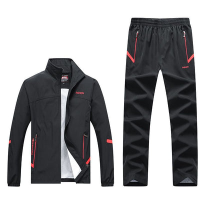 New Spring And Autumn Long-sleeved Casual Sports Suit Men's Middle-aged And Elderly Running Sportswear Dad Outfit