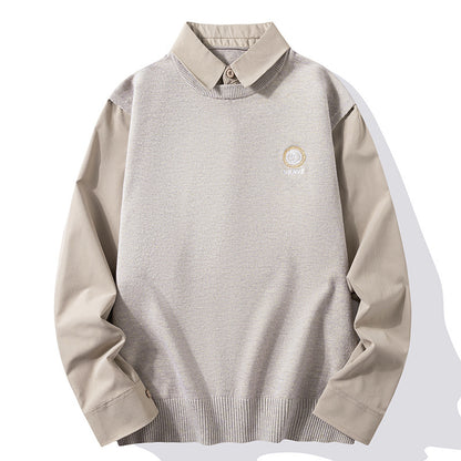 Men's Fashion Casual Shirt Collar Bottoming Sweater